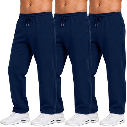 Men's Classic Heavyweight Fleece Sweatpants Open Bottom Loose Casual Warm Athletic Pants for Daily & Sports Wear