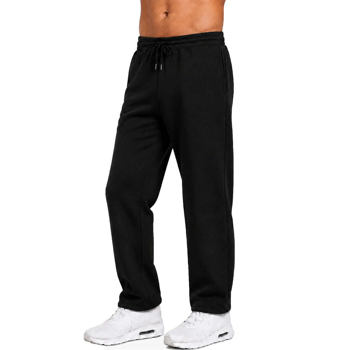 Men's Classic Heavyweight Fleece Sweatpants Open Bottom Loose Casual Warm Athletic Pants for Daily & Sports Wear