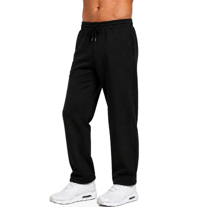Men's Classic Heavyweight Fleece Sweatpants Open Bottom Loose Casual Warm Athletic Pants for Daily & Sports Wear