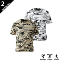 2PCS-Khaki + White