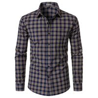 Navy Orange Plaid