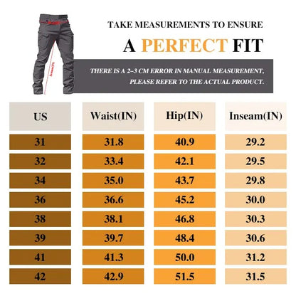 Men's Lightweight Straight Leg Cargo Pants Durable Casual Outdoor Pants with Zipper Pockets