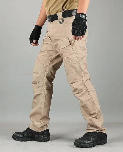 Men's Lightweight Straight Leg Cargo Pants Durable Casual Outdoor Pants with Zipper Pockets