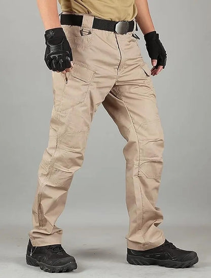Men's Lightweight Straight Leg Cargo Pants Durable Casual Outdoor Pants with Zipper Pockets