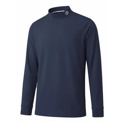 Men's Heather Mock Neck Thermal Long Sleeve Top, Basic Soft Undershirt Knit Sweater for Golf & Daily Casual Wear