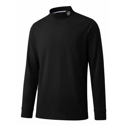 Men's Heather Mock Neck Thermal Long Sleeve Top, Basic Soft Undershirt Knit Sweater for Golf & Daily Casual Wear
