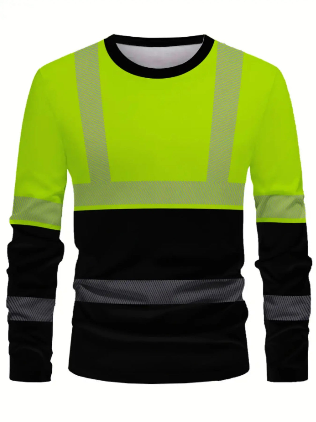 Men's Color Block Striped Long Sleeve T-Shirt Casual Streetwear Crew Neck Tops