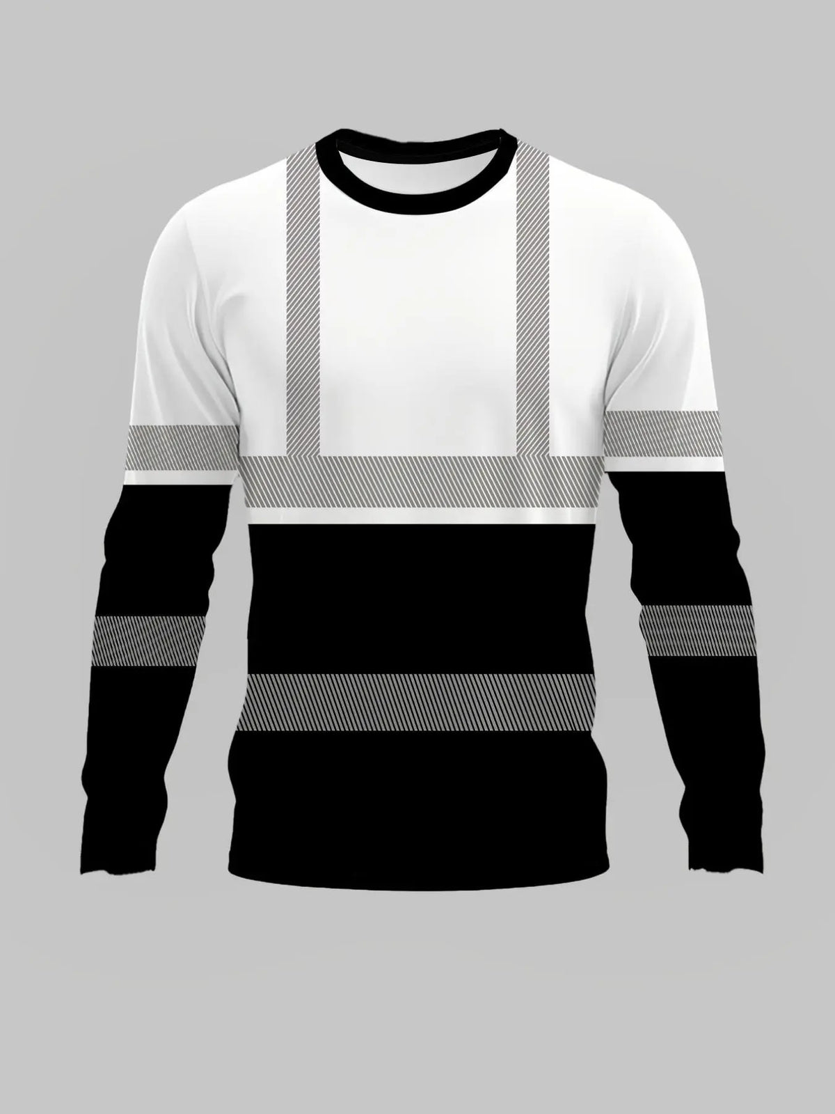 Men's Color Block Striped Long Sleeve T-Shirt Casual Streetwear Crew Neck Tops