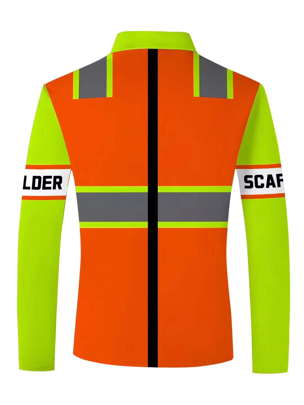 Men's Long Sleeve Safety Knitted Polo Shirt Reflective Fluorescent Stripes Casual Graphic Loose Fit Top