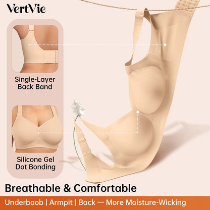 Women's Classic Wireless T‑Shirt Jelly Bra, Full Coverage Smooth Support Bra for All‑Day Everyday Comfort