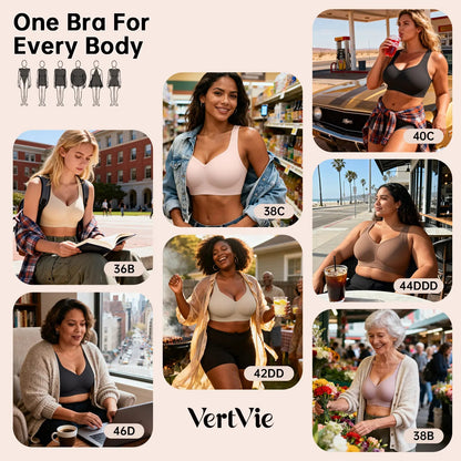 Women's Classic Wireless T‑Shirt Jelly Bra, Full Coverage Smooth Support Bra for All‑Day Everyday Comfort