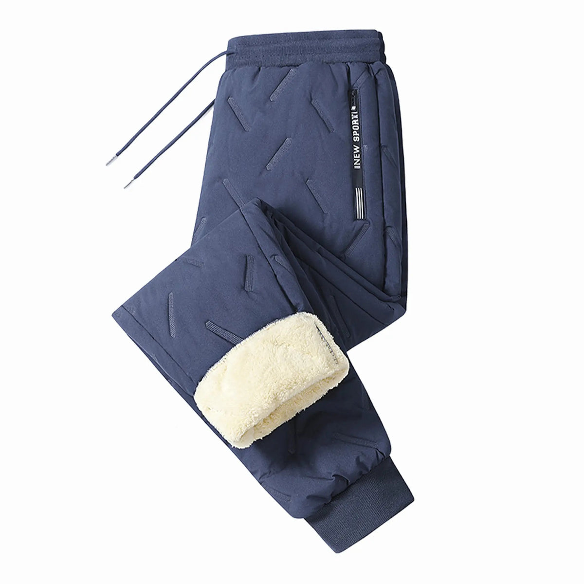 Men's Thick Sherpa Lined Thermal Pants, High Waist High Stretch Windproof Cold Resistant Solid Casual Sports Pants