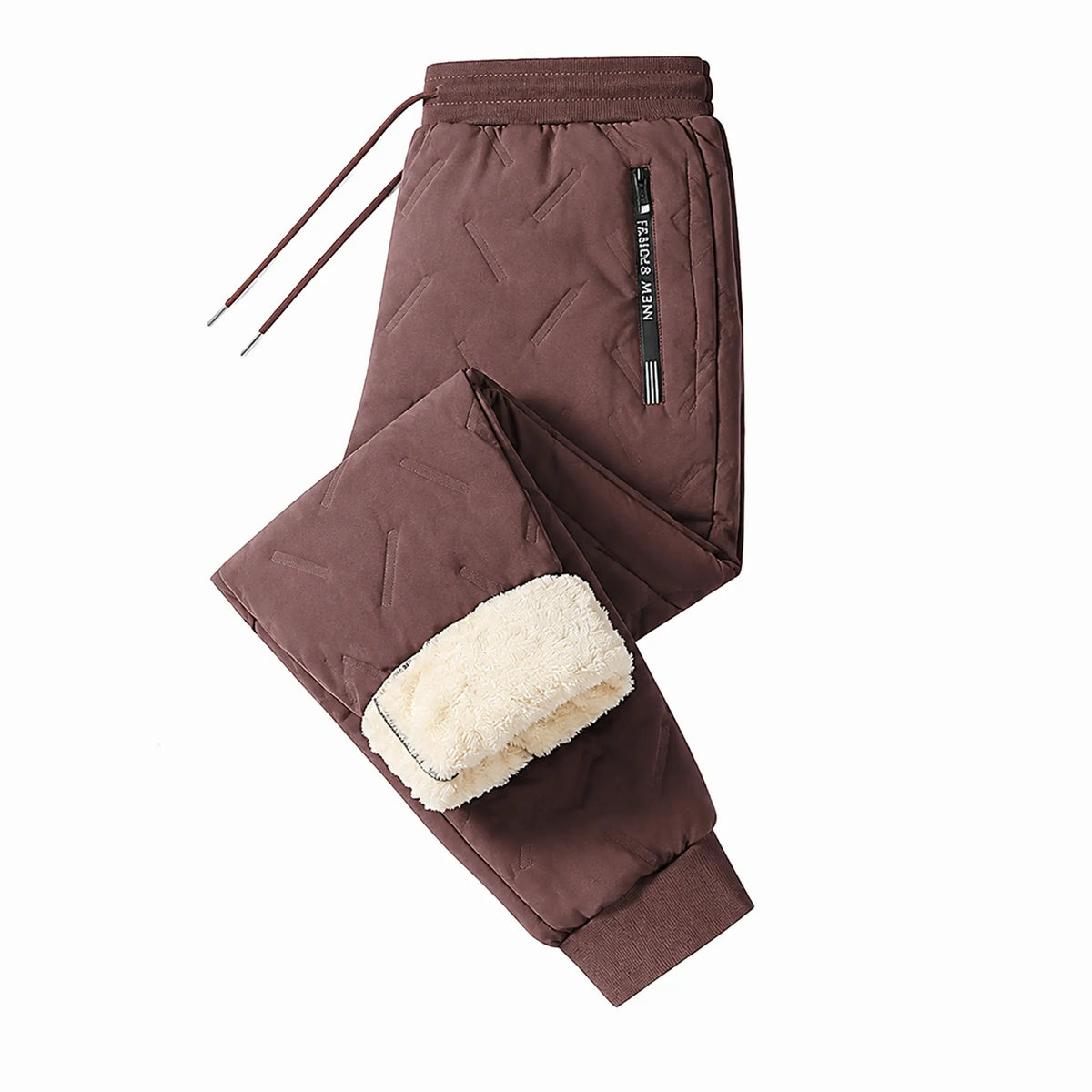 Men's Thick Sherpa Lined Thermal Pants, High Waist High Stretch Windproof Cold Resistant Solid Casual Sports Pants