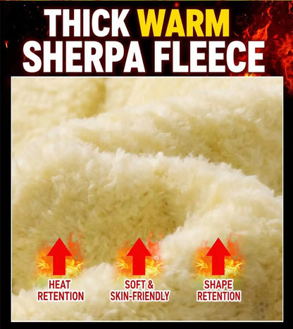 Men's Thick Sherpa Lined Thermal Pants, High Waist High Stretch Windproof Cold Resistant Solid Casual Sports Pants