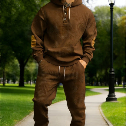 Men's 2‑Piece Textured Hoodie Tracksuit