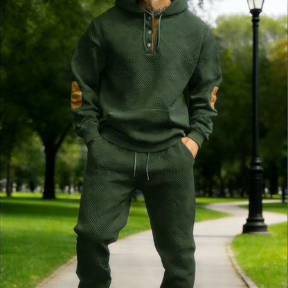 Men's 2-Piece Textured Hoodie Tracksuit
