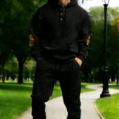 Men's 2-Piece Textured Hoodie Tracksuit