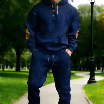 Men's 2‑Piece Textured Hoodie Tracksuit