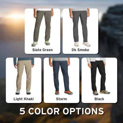 Men's Outdoor Hiking Pants, Water Repellent 2-Way Stretch Trousers with UPF 50+ Sun Protection, Lightweight Camping Travel Casual Pants