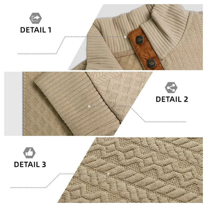 Men's Stand Collar Sweater – Elbow Patch Detail