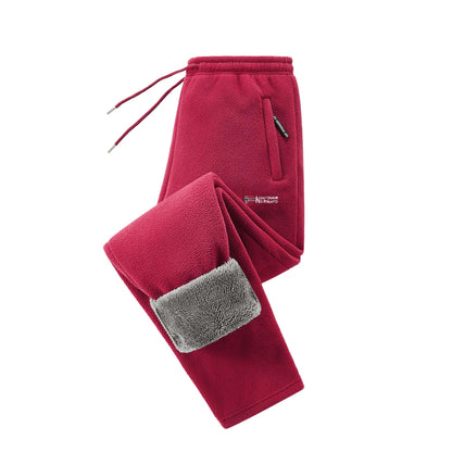 Men's Fleece Lined Winter Athletic Pants, Elastic Drawstring Warm Casual Long Pants with Pockets, Comfort Thick Thermal Joggers