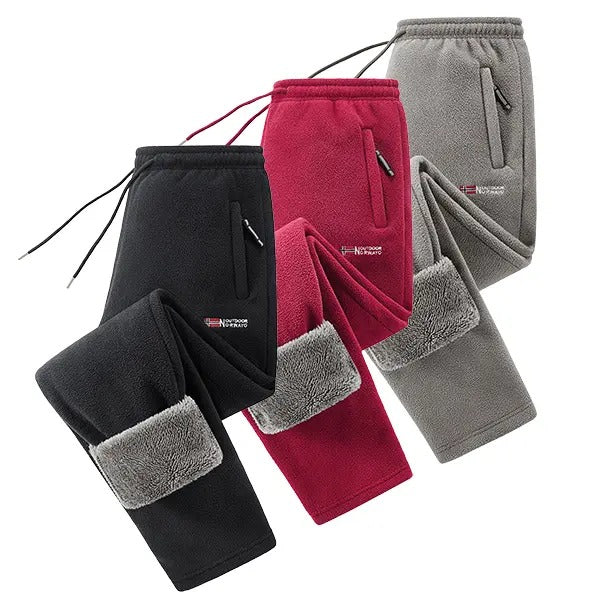 Men's Fleece Lined Winter Athletic Pants, Elastic Drawstring Warm Casual Long Pants with Pockets, Comfort Thick Thermal Joggers