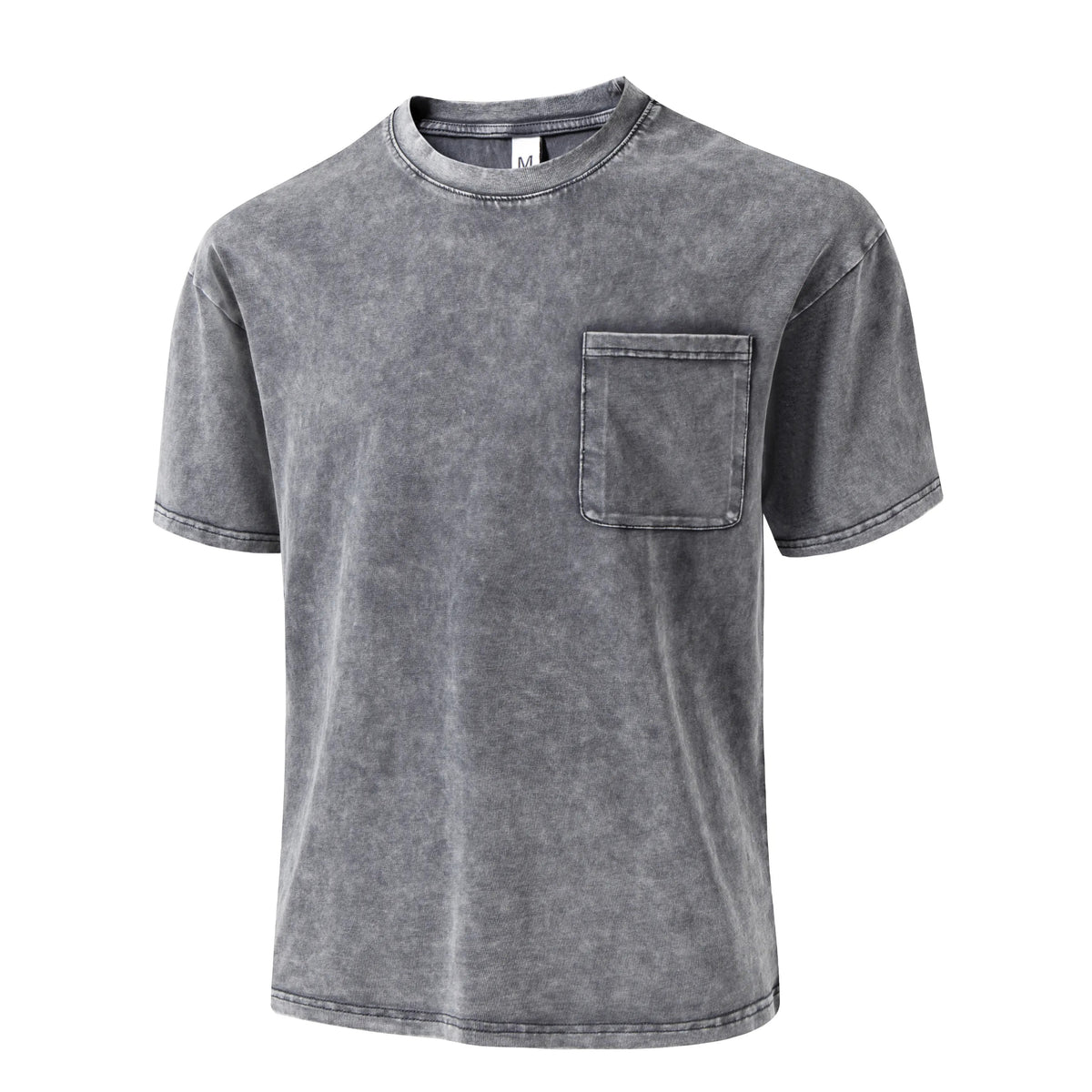 Unisex 100% Pure Cotton Vintage Washed T-Shirt, Casual Crew Neck Short Sleeve Couple Tops, Fashion Everyday Street Outdoor Tees