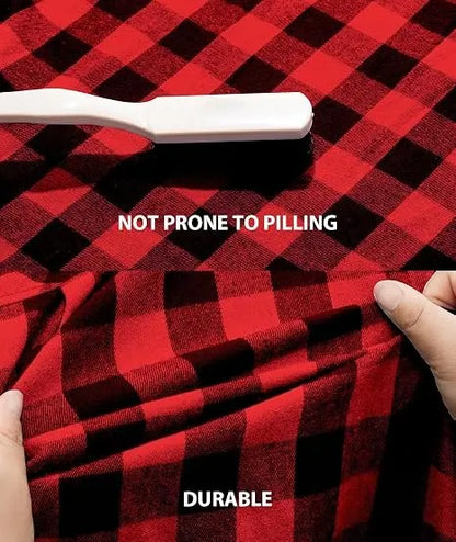 Men's Plaid Hooded Shirt Jacket, Long Sleeve Front Buckle Ankle Drawstring Casual Coat with Pockets