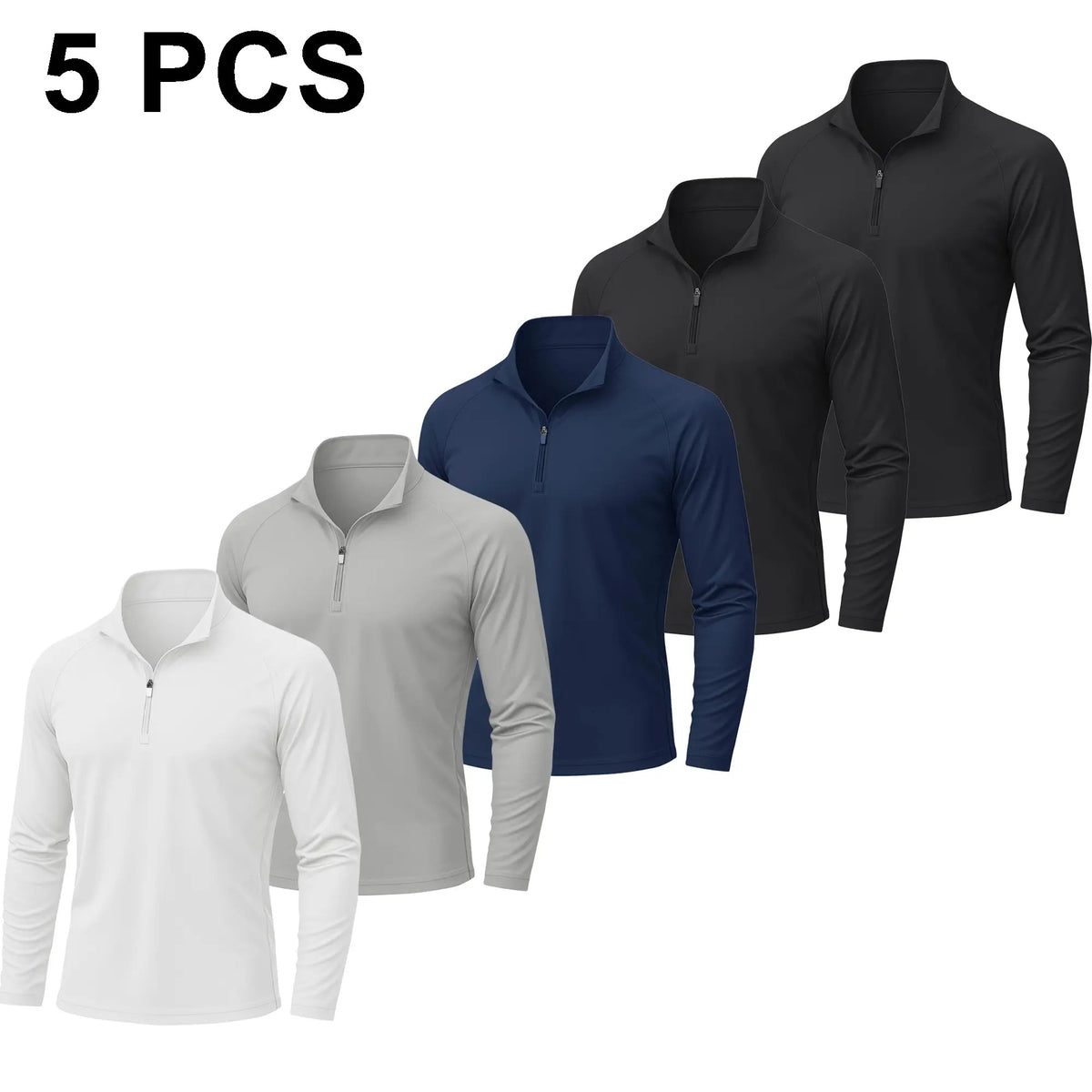 Men's UPF 50+ Quick Dry 1/4 Zip Long Sleeve Shirts, Lightweight Athletic Rashguard Tops, Soho Chic Casual Outdoor Sport Shirts