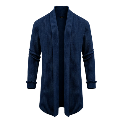 Men's Fashion Shawl Collar Long-Sleeve Fitted Plain Knit Cardigan