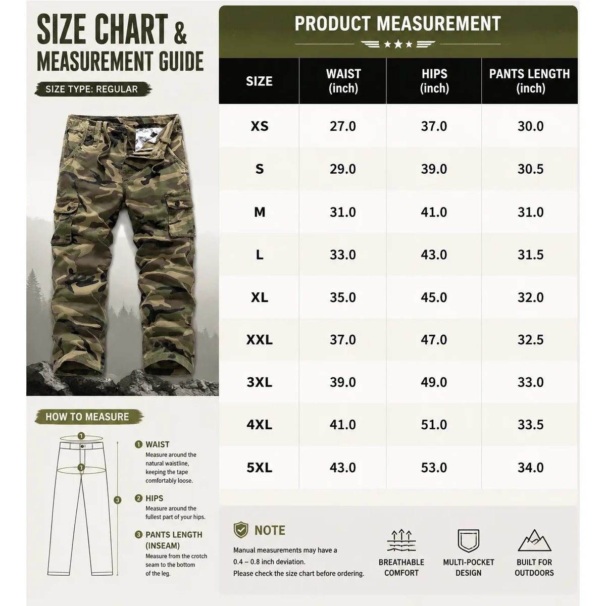 [LAST DAY SALE]-Men’s practical camouflage cargo pant