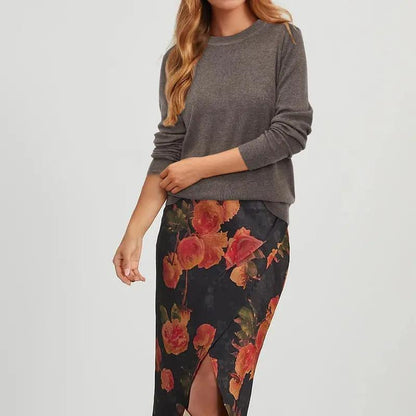 Women‘s Spring Fashion Wool Blend Sweater 2026 Long Sleeve Crew Neck Business Casual Pullover Tops Trendy Outfits