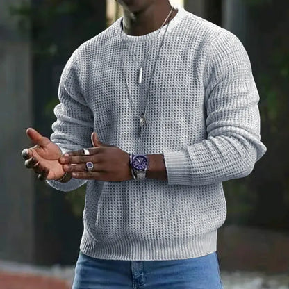 Men's Crewneck Sweater Soft Casual Sweaters Classic Long Sleeve Pullover Sweaters with Ribbing Edge