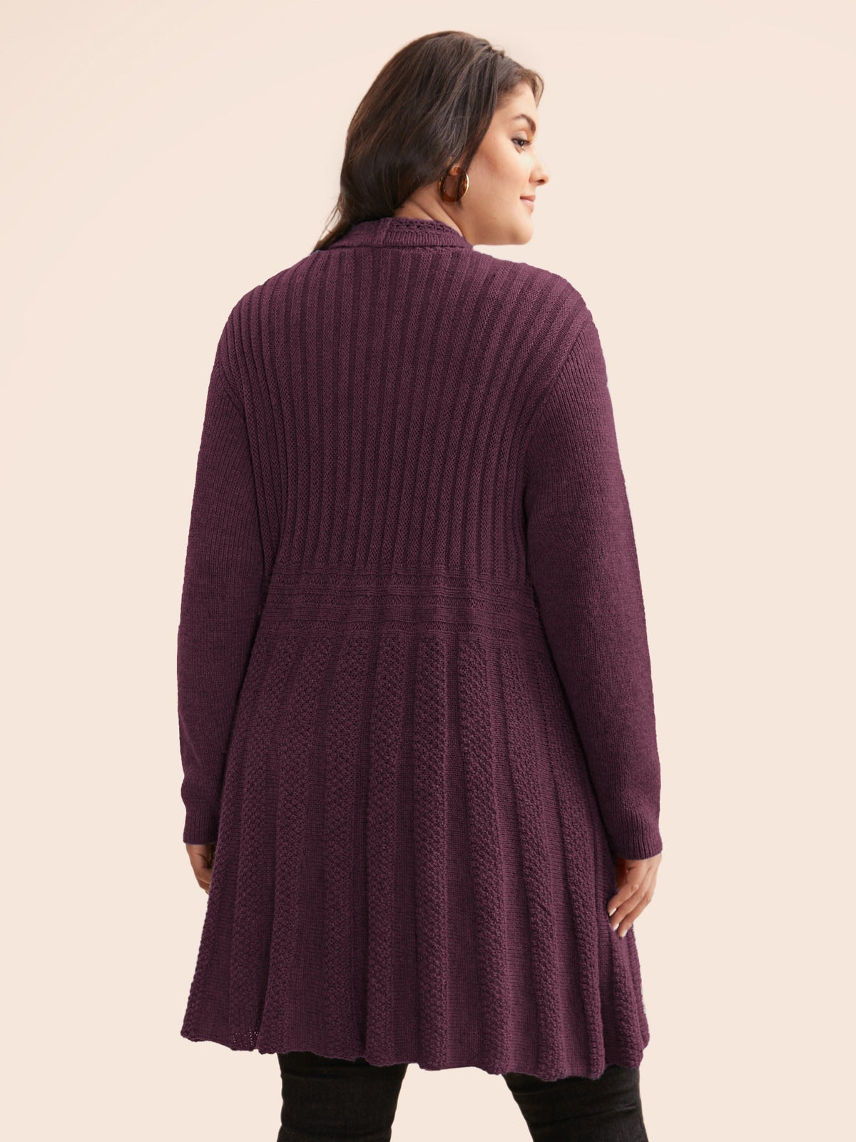 🔥 MAJOR SALE-Women's Textured Long Cardigan – Relaxed Kimono-Style Open Front Sweater