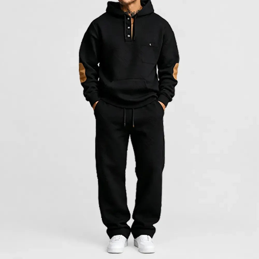 Men's 2-Piece Textured Hoodie Tracksuit