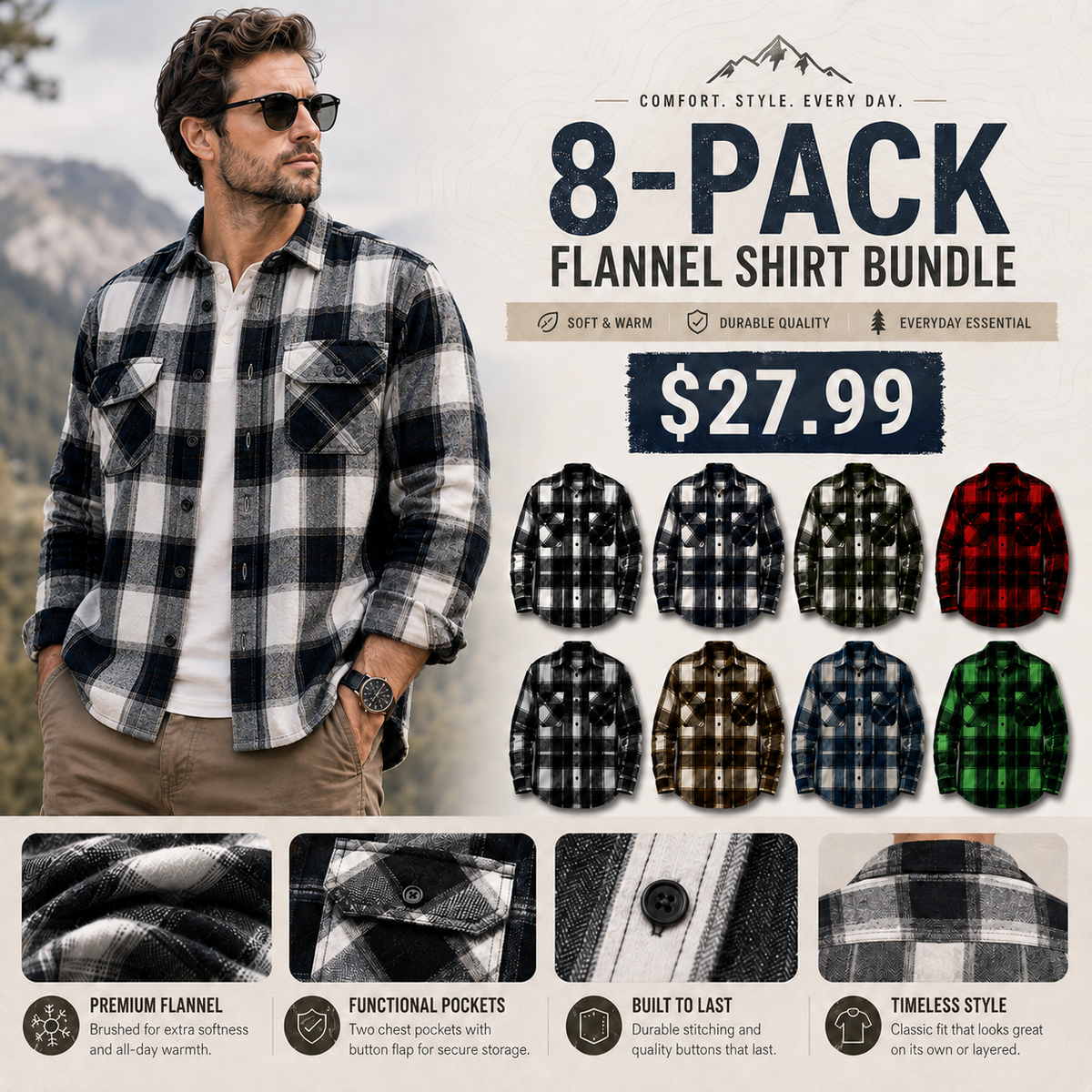 Men's Relaxed Plaid Flannel Shirt