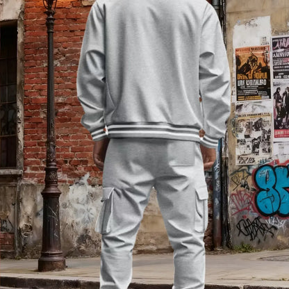 Men's Baseball Jacket and Cargo Pants Set