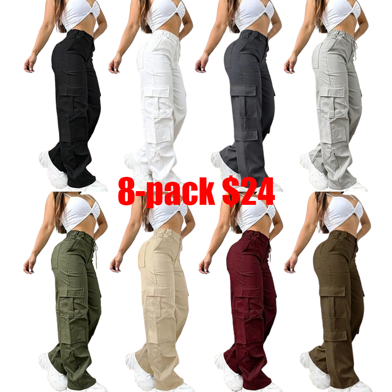 Women's Cargo Work Pants – Multi-Pocket Straight-Leg Outdoor Trousers，International shipping available