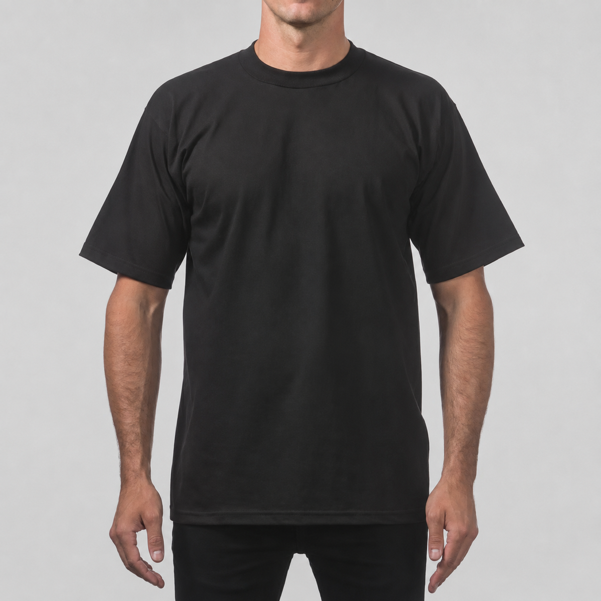 Men's Heavyweight Cotton Short Sleeve T-Shirt - Classic Plain Solid Basic Tee, Big & Tall Sizes XS-5XL