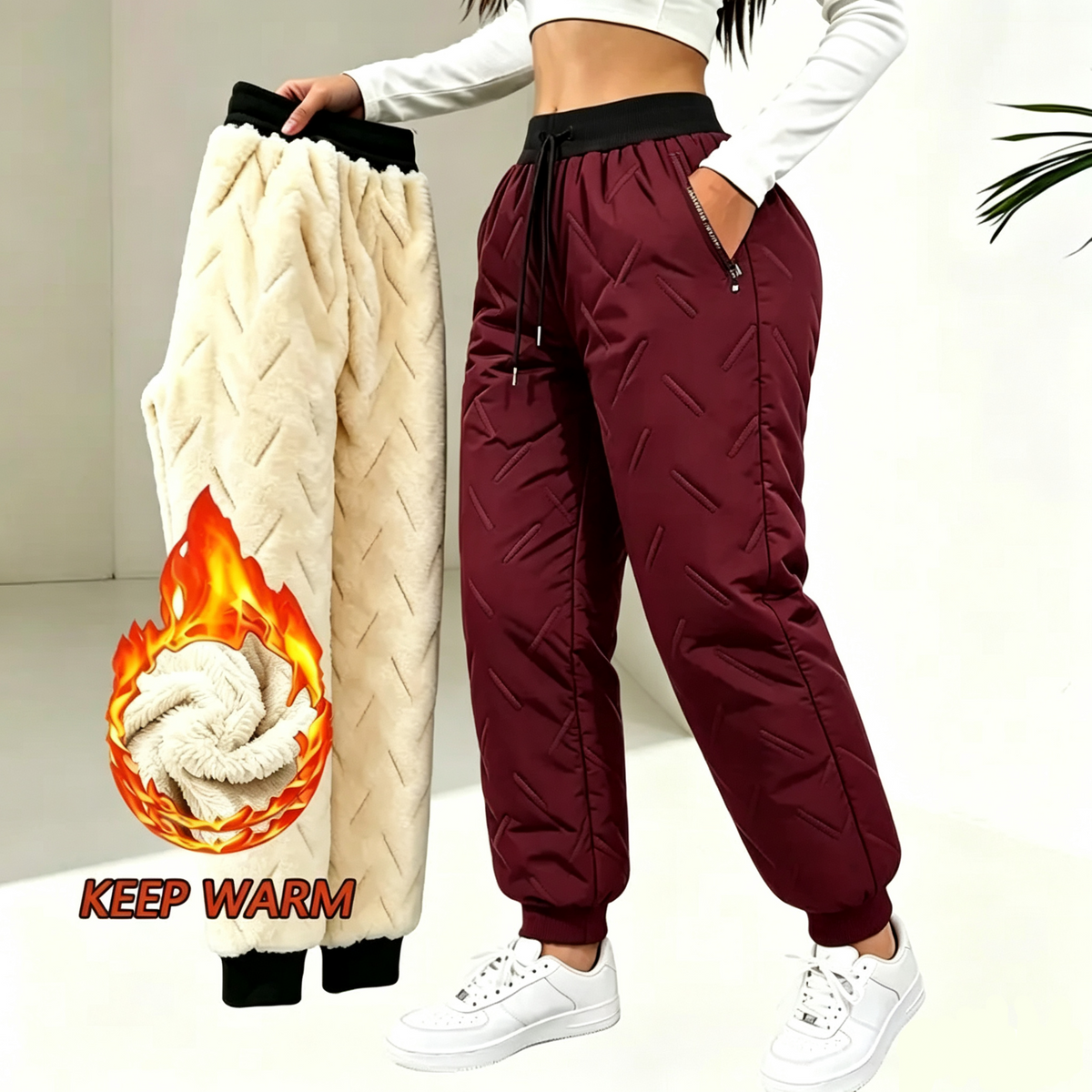 Women's Winter Fleece-Lined Thick Casual Pants