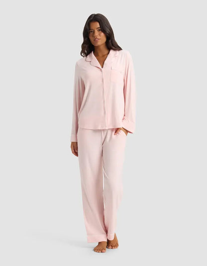 Women's Bamboo Long-Sleeve Pajama Set with Pockets