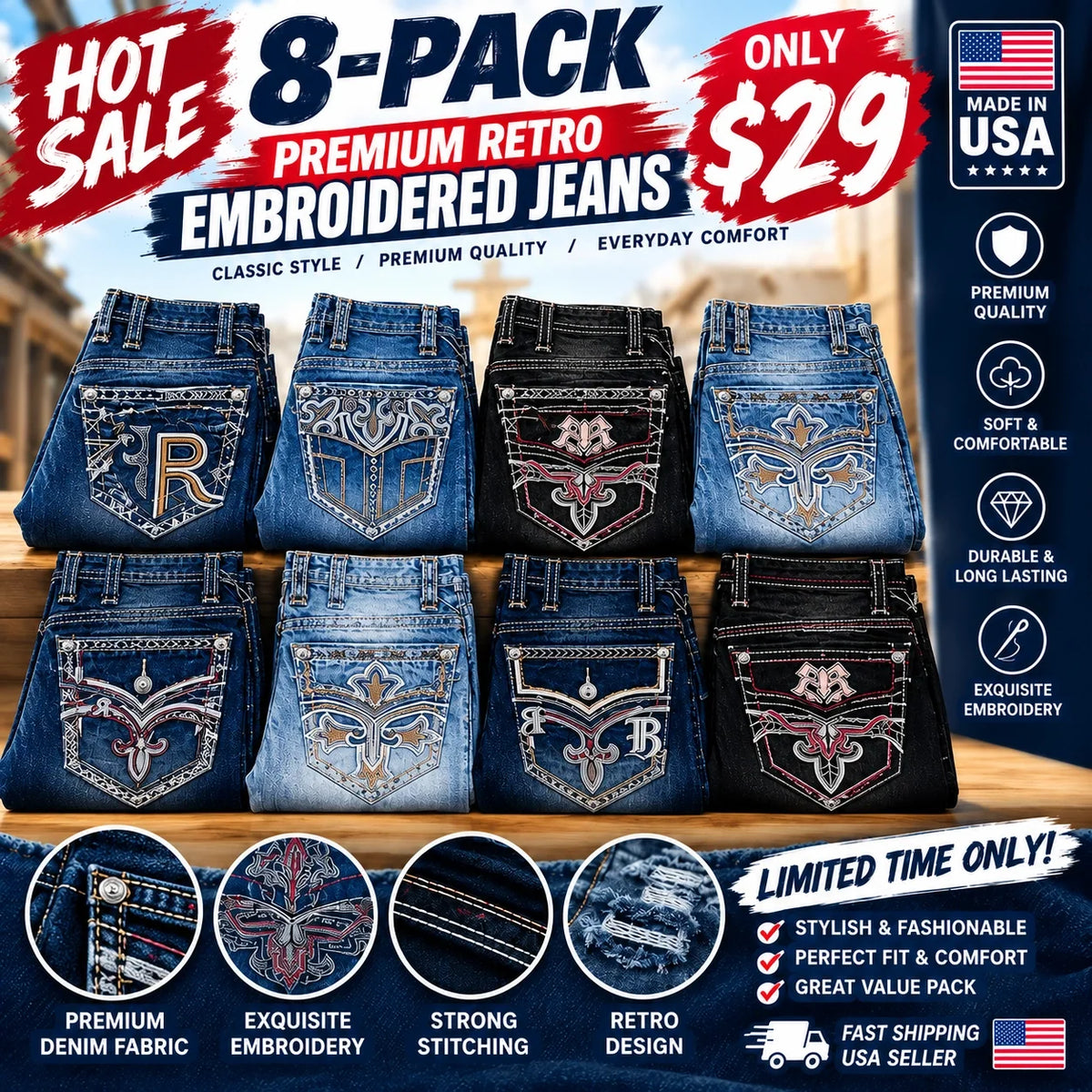 💥 EXCLUSIVE DEAL | Jeans for Men - Premium Western Denim Collection