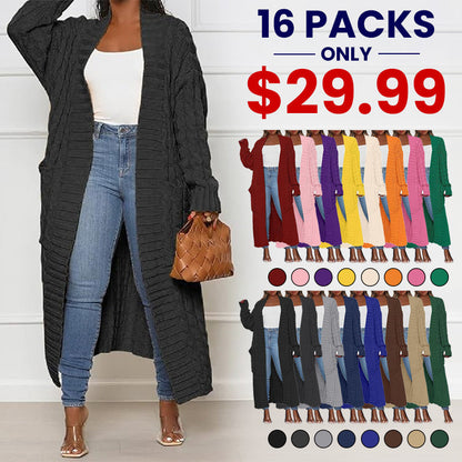 Women's Long Cardigan 2026 Oversized Coat Long Sleeve Open Cardigan Knitted Extra