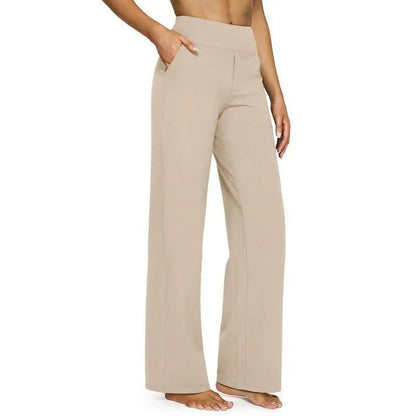 💚Women's High-Waist Wide Leg Pants – Business Casual Yoga Dress Pants with Pockets