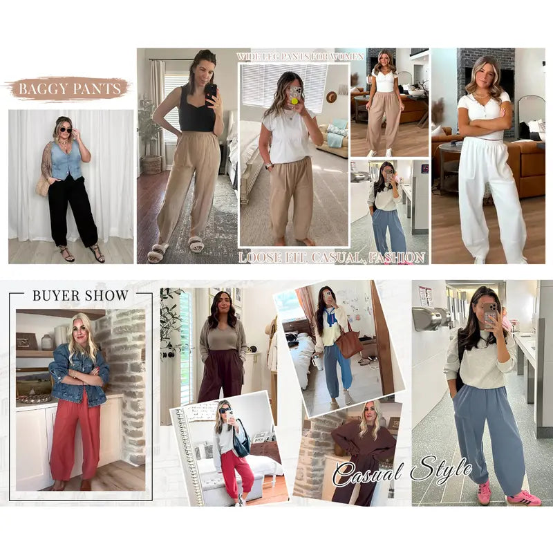 Buenoble Women's Wide Leg Harem Pants
