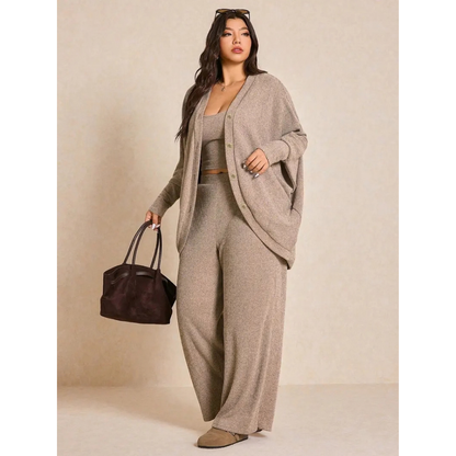 Plus Size Women's 3-Piece Knit Set