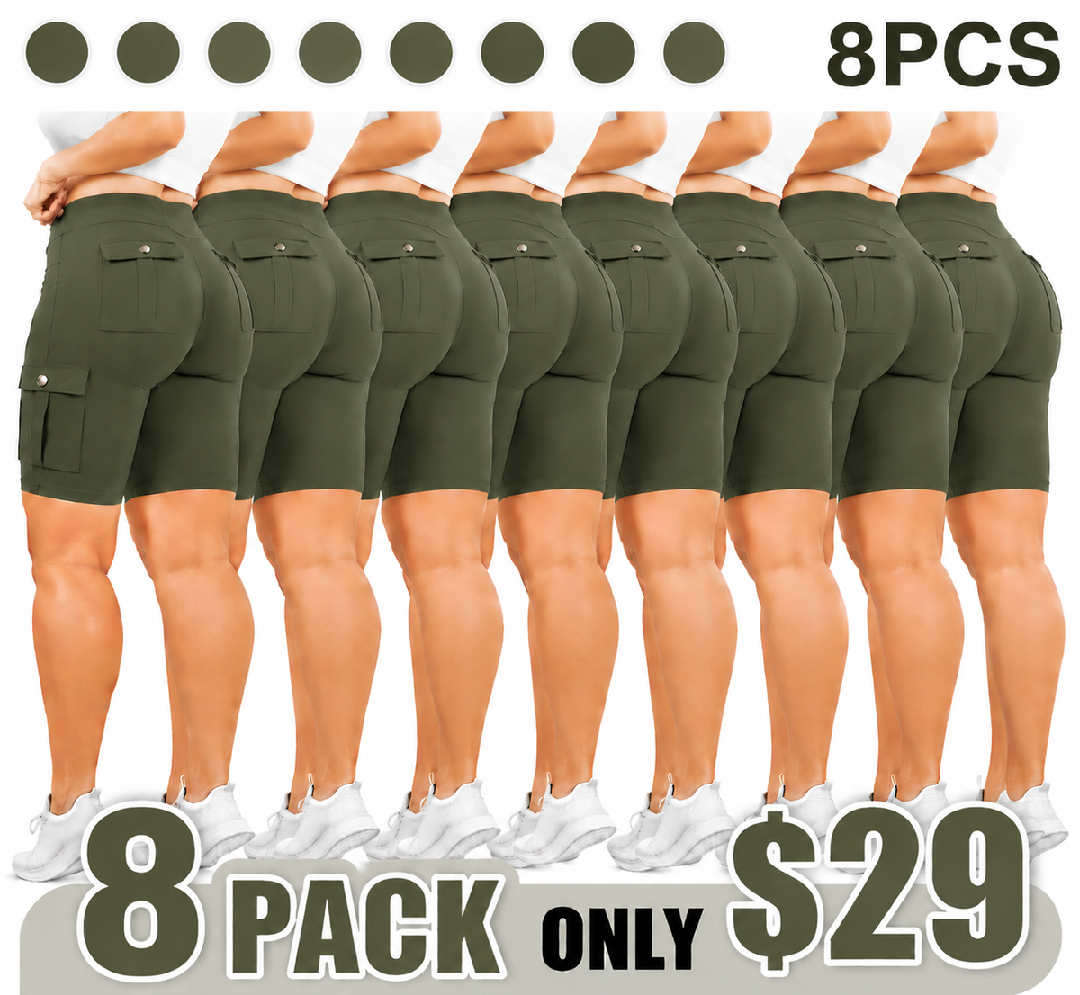 Women's High-Waisted Pocket Shorts (High-Stretch & Comfortable)