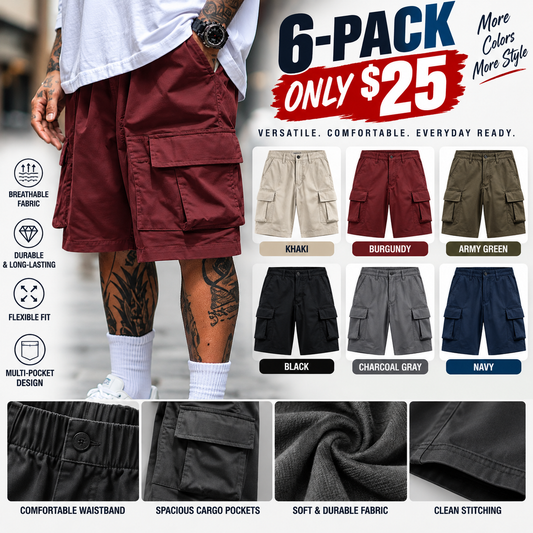 Men's Cargo Shorts  — Loose-Fit Tactical Shorts