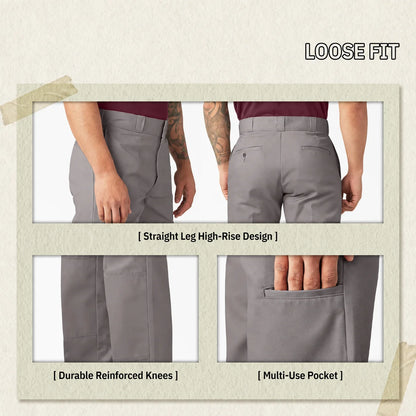 Men's Loose Fit Double Knee Work Pants