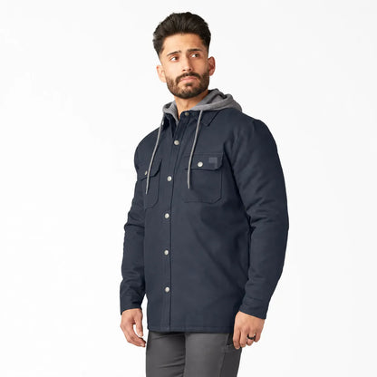 Water Repellent Duck Hooded Shirt Jacket for Men